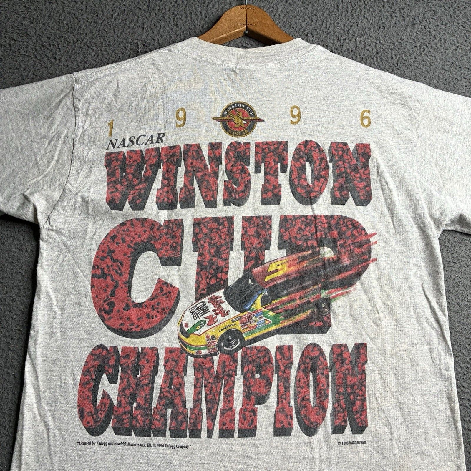 Vintage Nascar Shirt Mens Large Winston Cup Racing Cars 1996 Aop 90s Kelloggs